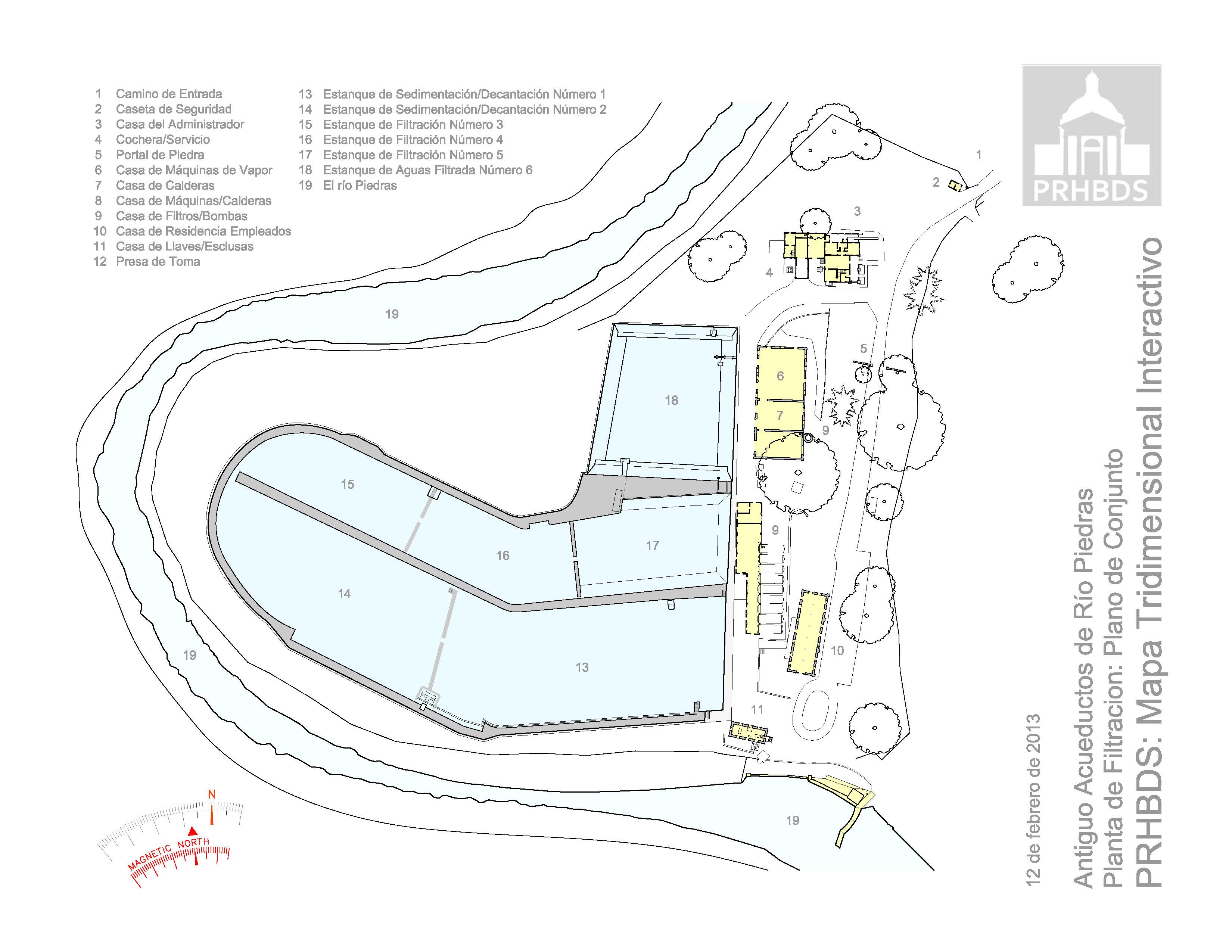 Antiguo Acueductos de Río Piedras - Planta de Filtración Plano de Conjunto